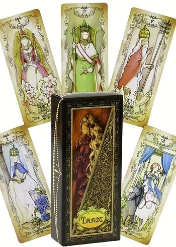  Altın Detaylı İnce Tarot Destesi