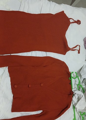 kiremit Triko Elbise hırka takim - Görsel 2