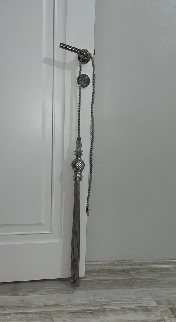 Gri Yılan Desenli Perde Bağı - Görsel 2