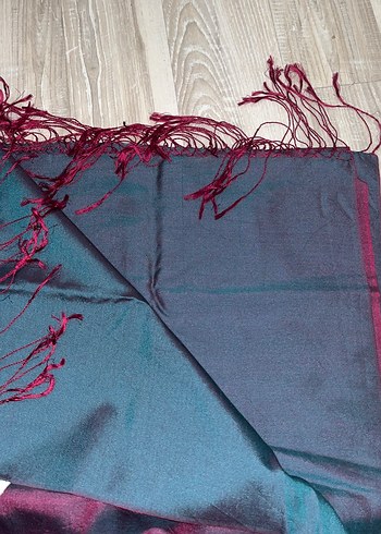 Bordo İpek Görünümlü Kadın Şal - Görsel 3