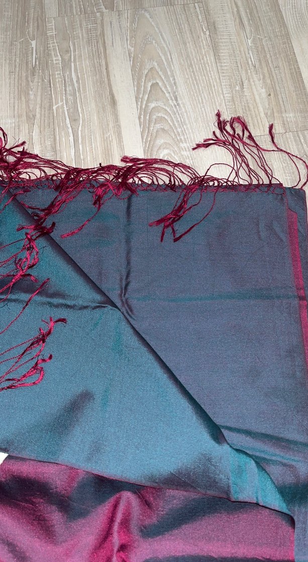 Bordo İpek Görünümlü Kadın Şal - Görsel 3