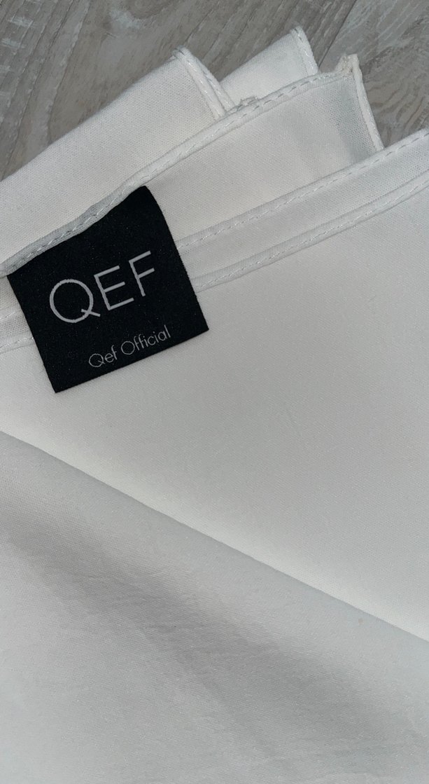 Beyaz Keten Kadın Şal - Minimalist - Görsel 2