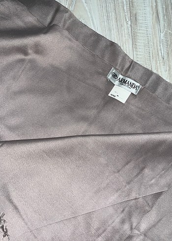 Gri ipek Kadın Şal Püsküllü Drapeli - Görsel 2