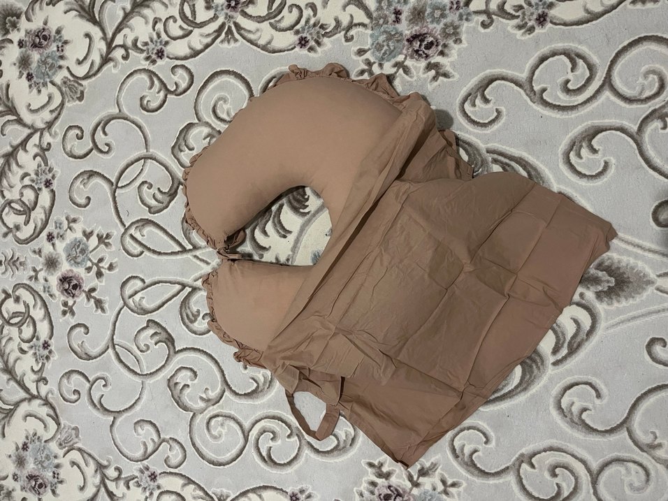 Kahverengi Nakışlı Hamile ve Emzirme Yastığı - Görsel 2