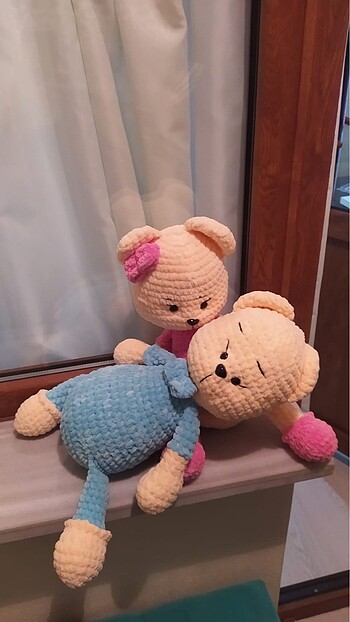 1 adet Örgü ayıcık/amigurimi bebek - Görsel 3