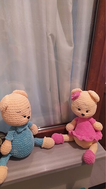 1 adet Örgü ayıcık/amigurimi bebek - Görsel 2