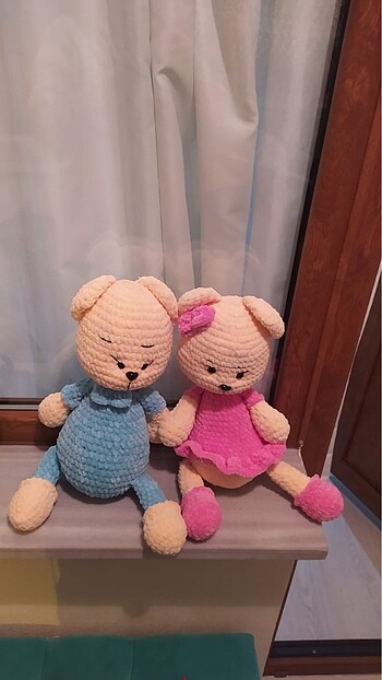 1 adet Örgü ayıcık/amigurimi bebek - Görsel 4