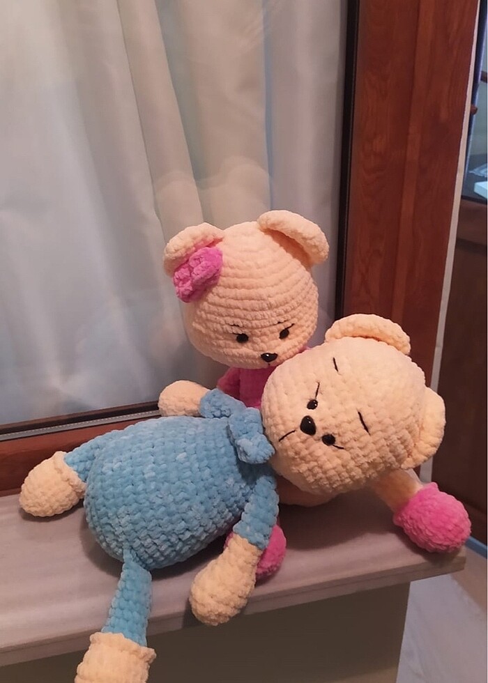 1 adet Örgü ayıcık/amigurimi bebek - Görsel 3