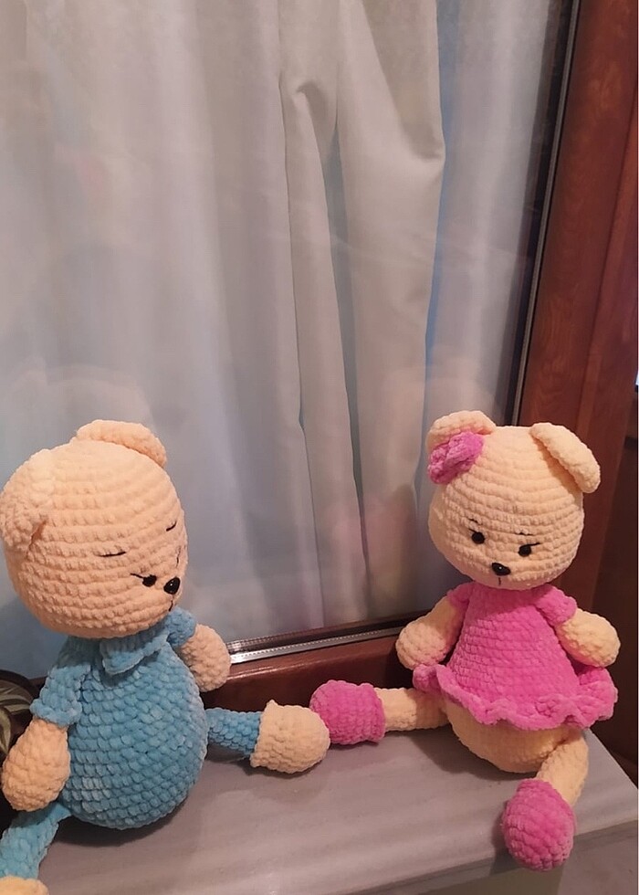 1 adet Örgü ayıcık/amigurimi bebek - Görsel 2