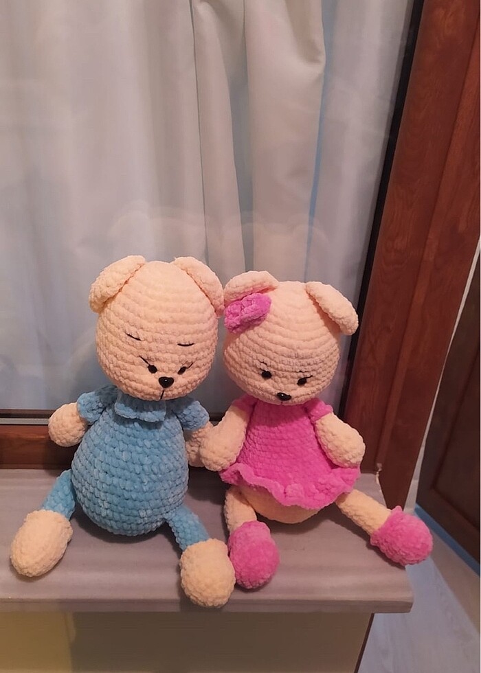 1 adet Örgü ayıcık/amigurimi bebek - Görsel 4