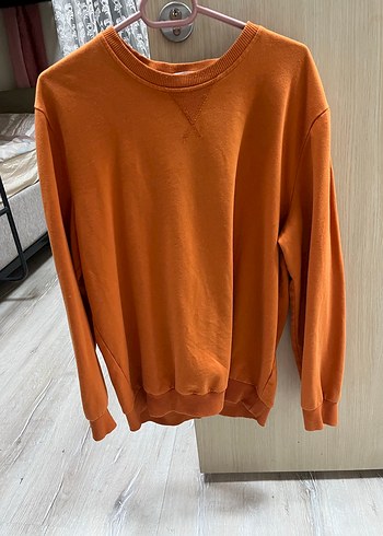 Turuncu  Rahat Kesim Kadın Sweatshirt - Görsel 2