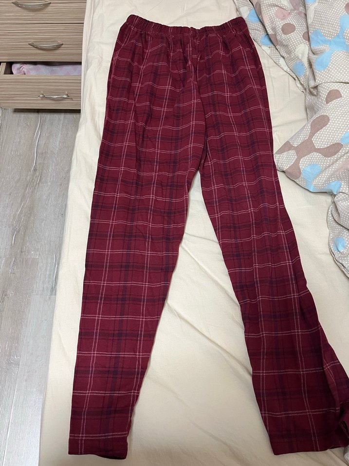 kırmızı ekose desenli pijama - Görsel 2