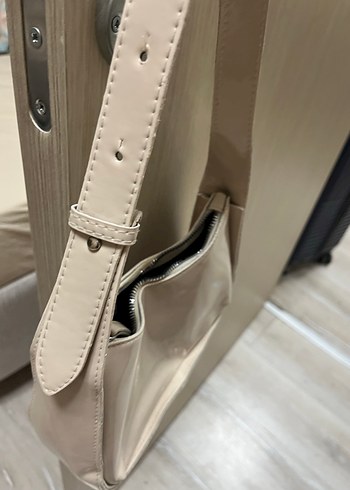 Bej Deri Kadın Çanta Tokalı - Görsel 3