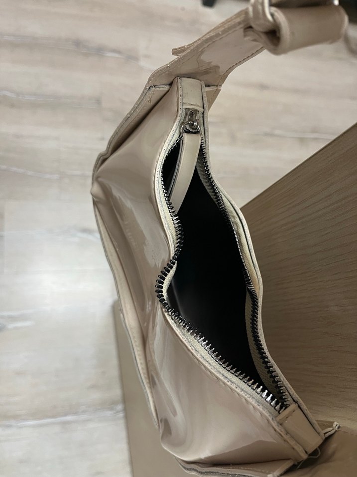 Bej Deri Kadın Çanta Tokalı - Görsel 2