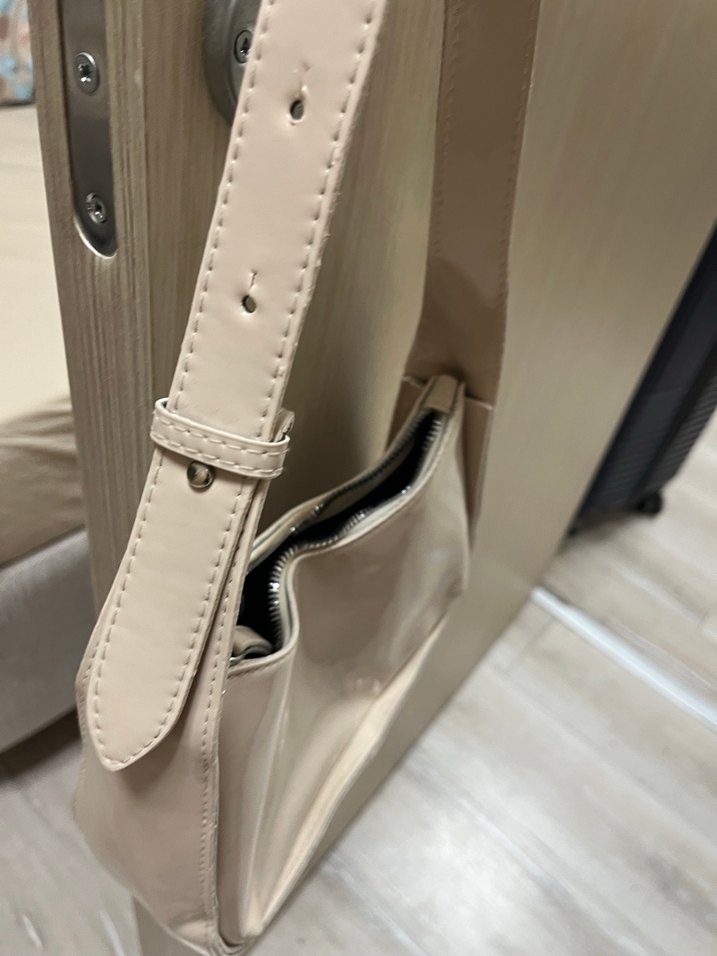 Bej Deri Kadın Çanta Tokalı - Görsel 3