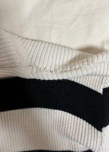 Boğazlı Çizgili Kadın Kazak - Görsel 4