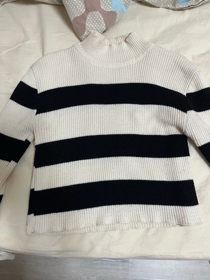 Boğazlı Çizgili Kadın Kazak - Görsel 2