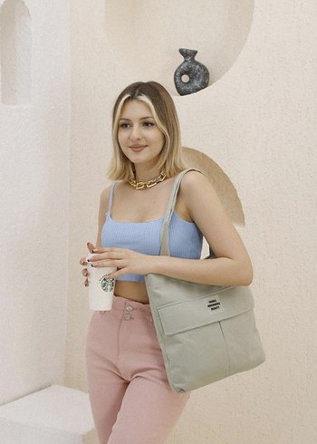 Kadın Günlük Kanvas Çanta - Görsel 3