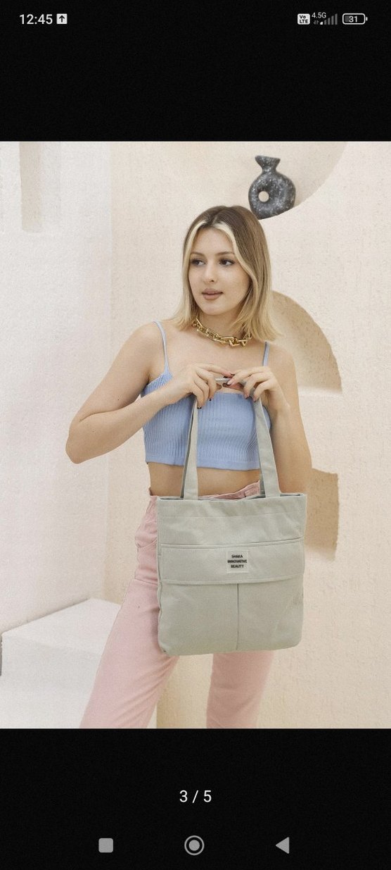 Kadın Günlük Kanvas Çanta - Görsel 2