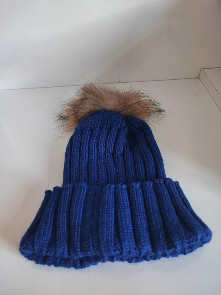 Mavi Örgü Kadın Bere - Moncler - Görsel 2