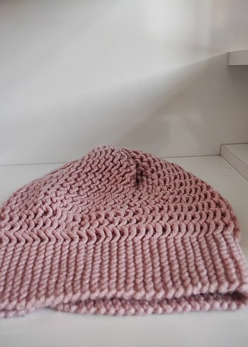 Pembe Örgü Kadın Bere - Görsel 2