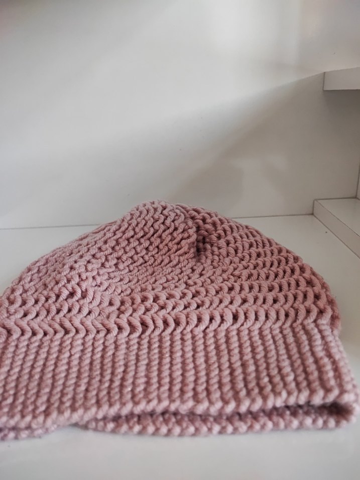 Pembe Örgü Kadın Bere - Görsel 2