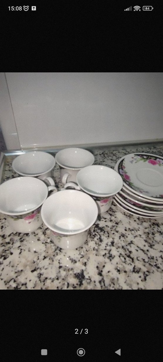 Çiçek Desenli Beyaz  Fincan takımı - Görsel 2