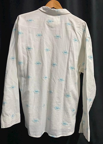 Vintage Beyaz Gömlek Plus Barkod Marka - Görsel 2