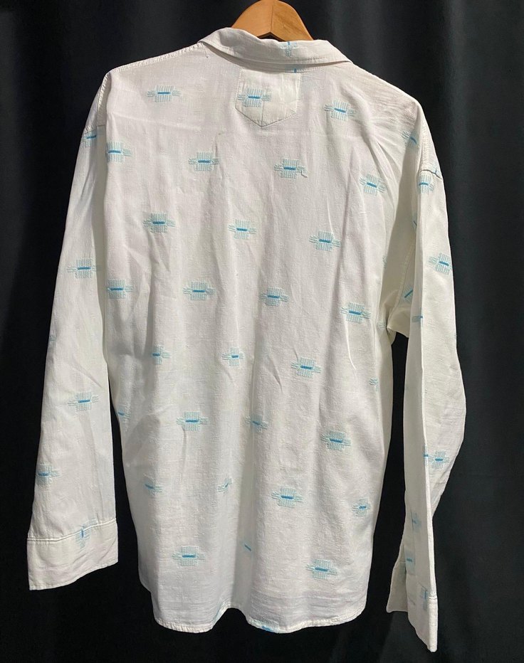 Vintage Beyaz Gömlek Plus Barkod Marka - Görsel 2