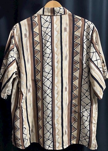 Vintage Düğmeli Bohem Kısa Kollu Gömlek - Görsel 2