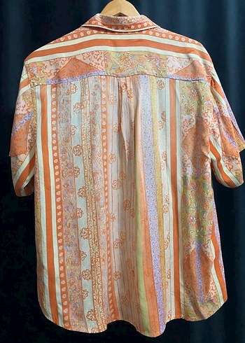 Vintage Bohem Çok Renkli Kısa Kollu Gömlek - Görsel 2