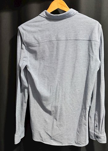 Mavi Uzun Kollu Düğmeli Keten Erkek Gömlek - Görsel 2