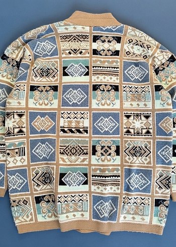 Coogi Tarzı Etnik-Geometrik Desenli Kazak - Görsel 2