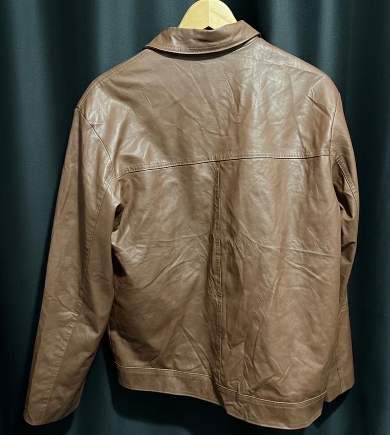 Vintage Erkek Deri Fermuarlı Ceket - Görsel 2