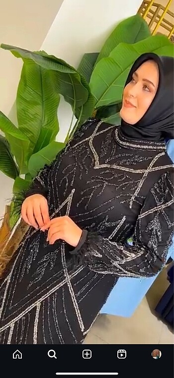 Diğer Siyah full taşlı tesettür abiye