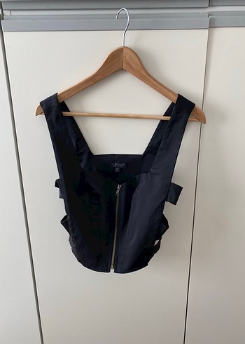 Topshop Siyah Yıldız Desenli Askılı Bluz oto