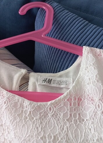 9 Yaş Beden beyaz Renk H&M 8-10 Yaş dantel elbise
