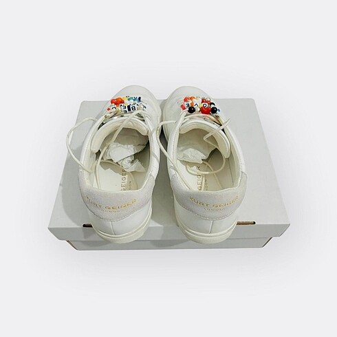 Kurt Geiger Kurt Gieger London Beyaz Gülen Yüz Rozetli Sneakers