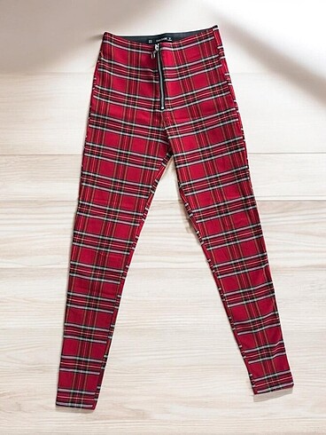 ZARA Tartan Ekose Tayt/Pantolon