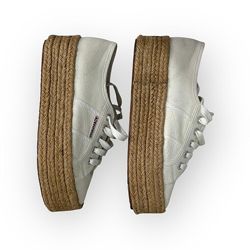 36 Beden beyaz Renk Platform Beyaz Rattan SUPERGA / 36