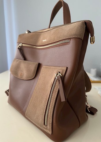 Matmazel - Kahverengi Süet Sırt Çantası - Görsel 3