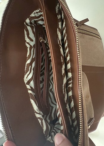 Matmazel - Kahverengi Süet Sırt Çantası - Görsel 6