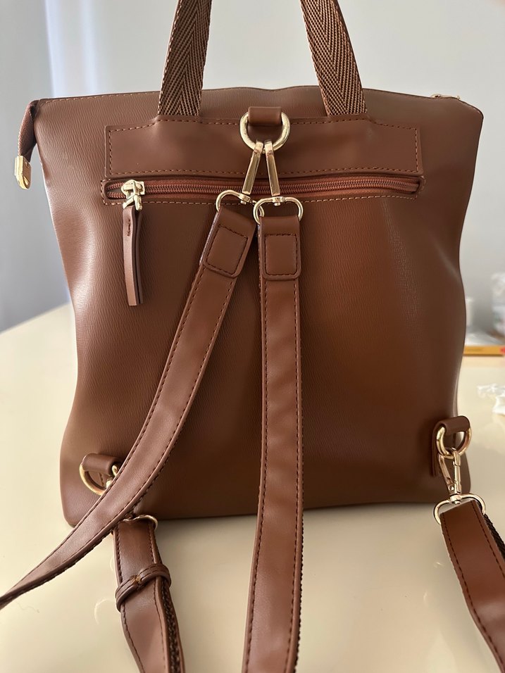 Matmazel - Kahverengi Süet Sırt Çantası - Görsel 4