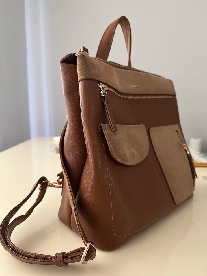 Matmazel - Kahverengi Süet Sırt Çantası - Görsel 2