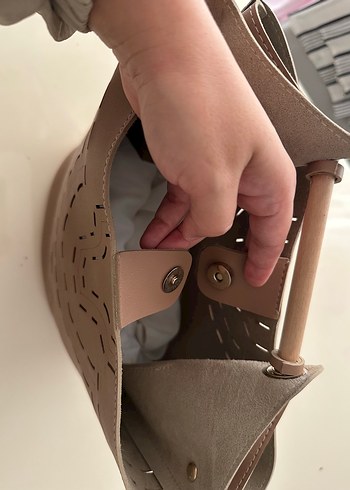 Bej Deri Kadın Çanta - Görsel 2