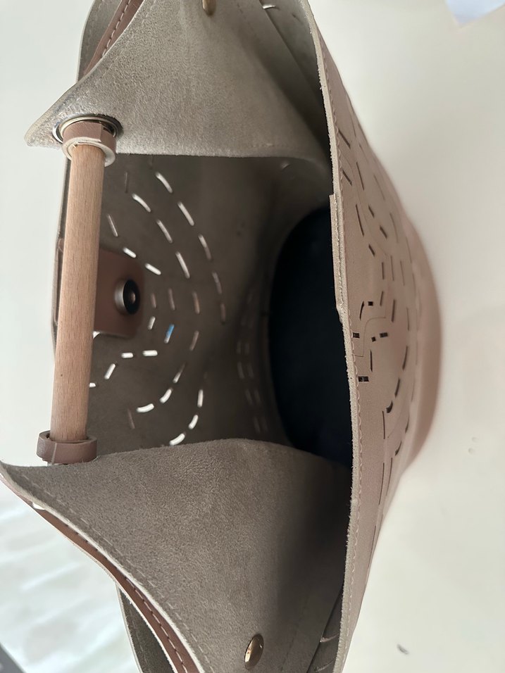 Bej Deri Kadın Çanta - Görsel 3