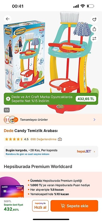 Temizlik arabası oyuncak