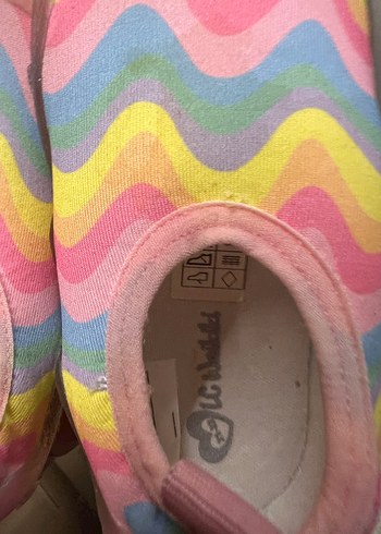 Çok Renkli Dalga Desenli Kız Deniz ve Havuz Ayakkabısı - Görsel 2