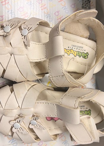 Kız Çocuk Beyaz Tokalı Nakışlı sandalet ortopedik defi - Görsel 6