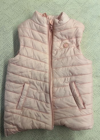 Kız Çocuk Pudra Pembe Fermuarlı Yelek - Görsel 6